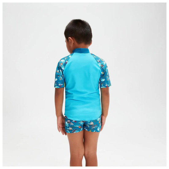 Speedo Βρεφικό σετ κολύμβησης Short Sleeve Printed Rash Top Set